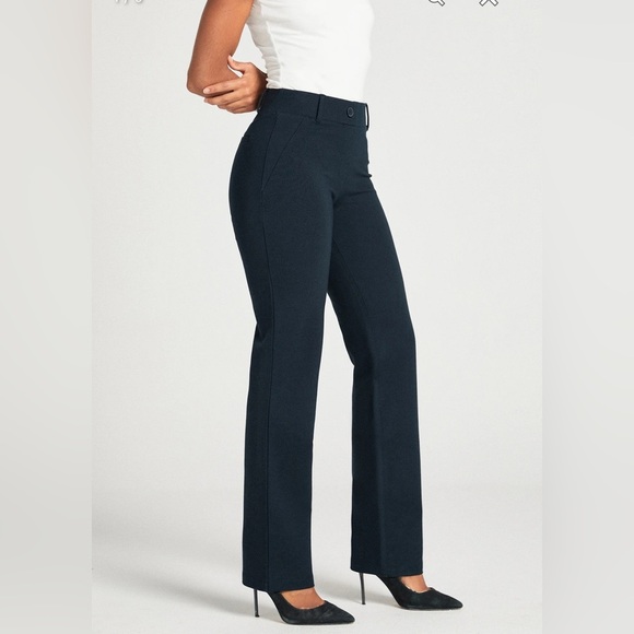 Betabrand Classic Dress Pant Navy XXL Yoga Pant Straight Office Workwear Career - Picture 1 of 5